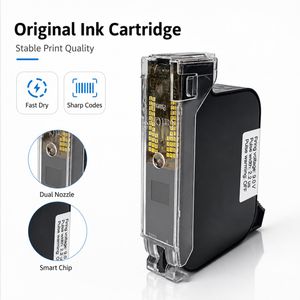 Wdotmark Made in China 12.7mm Tij 2.5 Ink Cartridge, Water Based & Fast Dry Solvent Ink, Black White Red Blue Color Compatible with Iut300s Up300s Tij Printer