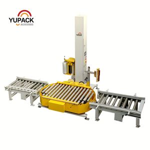 Industrial Inline Fully Automatic Plastic Stretch Film Skid Pallet Wrapper