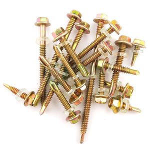 Premium Hexagonal Self-Drilling Screws with Vibrant Color Finish