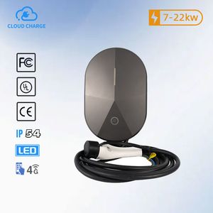Factory Wholesale CE FCC UL Gbt Us EU Home Commercial Wall Floor Mounted RFID 4G WiFi Type 1 Type 2 Gbt 7kw 22kw AC Charging Station EV Charger