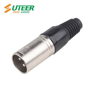 3-Pole XLR Male Plug Cable Connector with Nickel Plated