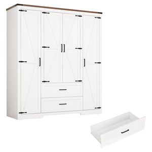 Strong Load-Bearing Capacity Custom Solid Wood Bedroom Furniture Wardrobe for Apartment