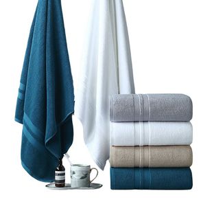Solid Plain White 100% Cotton Hotel Bath Towels Set with Logo in Stock