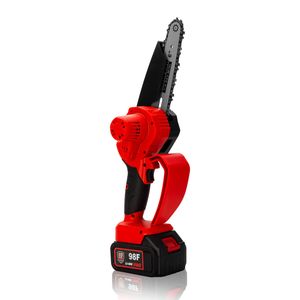 Portable Handheld 21V Mini Chainsaw 6 Inch Cordless Electric Chainsaw with 2 Lithium Battery Power Tools Garden Toolshigh Quality 21V Brush Motor