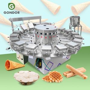 Automatic Manufacturing Filling Sugar Ice Cream Waffle Wafer Cone Stick Stroopwafel Making Roller Rolling Rollos Machine
