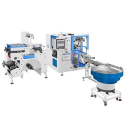 Rtfj320 label Side Push Rotary Die Cutting Machine with 330 Width Non Stop Rewind Machine