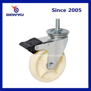 125mm White Nylon Double Bearing Caster with Brake