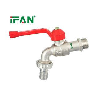 Ifan Forged Factory 1/2 3/4 Inch Thread Control Water Brass Bathroom Garden Faucets Brass Tap