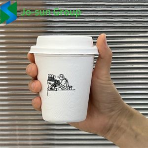 Eco Jo-Sun Biodegradable Disposable Sugarcane Bagasse Pulp Paper Coffee Cup Drinking Cup