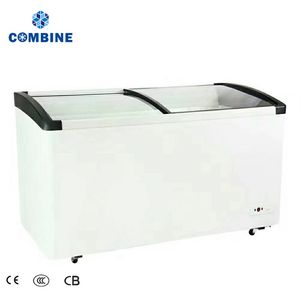 Cheap Price Commercial Sliding Glass Door Ice Cream Chest Freezer
