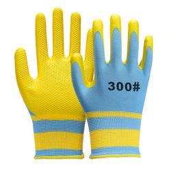 Lx11008 13 Guage Polyester with Latex Rubber Coated Embossed Safety Gloves
