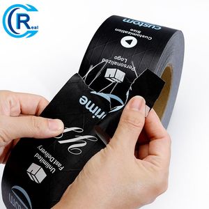 Custom Logo Printed Water Activated Gummed Reinforced Kraft Paper Packing Tape