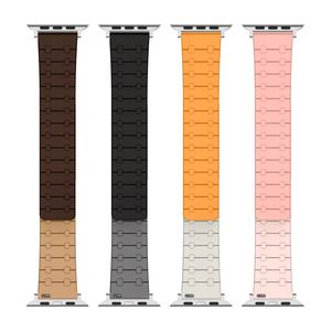 New Design Ryb Two-Colors PRO Magnetic Silicone Watch Band for Apple Watch 49mm 41mm 45mm 44mm 40mm 46mm Rubber