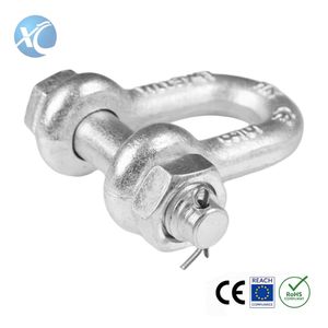 Us Type G209 Screw Pin Bow Shackle Hot DIP Galvanized Carbon Steel Forged for Lifting & Rigging