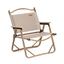 Outdoor Furniture MW02 Wood Grain Aluminum Portable Folding Camping Chair