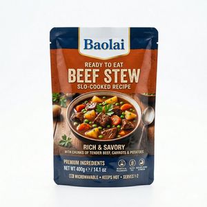 Custom Printed Stand up Bag 200g 300g Curry Retort Pouches for Ready Meals Packaging