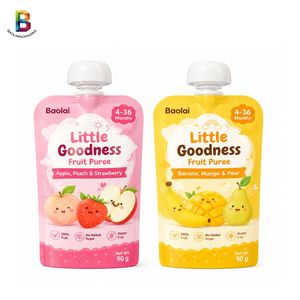 Custom Printed BPA Free Stand up Doypack 90g 120g 150g Baby Food Fruit Puree Packaging Spout Pouch