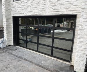 Modern Aluminum Glass Garage Door Home Villa Finished Surface Automatic Rolling Open Thermal Insulation Steel Wooden