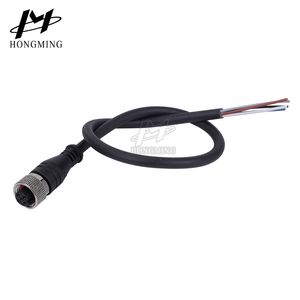 Hongming Factory M12 Male AC 4 Pin Waterproof Connectors Metal Aviation Panel Mount Male Female Socket Plug