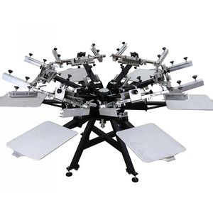 Heavy Duty Manual Carousel 8 Color 8 Station T-Shirt Screen Printing Machines