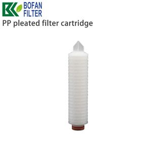 Bofan 0.3m Food Grade PP Pleated Filter Cartridge 0.2μm 20000L/H