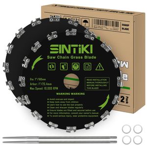 7" Chainsaw Brush Cutter Blades and File Set, 16 Tooth Circular Trimmer Saw Blade for Weedeater, Circular Brush Blade with 3/16" File Trimming Trees