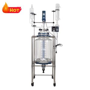 100L 200L Chemical Reactor Bioreactor Jacketed Glass Reactor Reaction Kettle Manufacturer