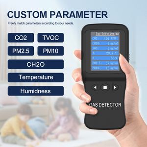 Formaldehyde Detection Instrument Professional Household High-Precision Temperature and Humidity CO2 Tvoc Pm2.5 Pm10 Indoor Air Quality Detector