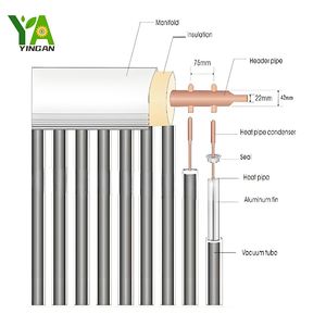 Indirect Closed Loop Solar Water Heater Collector for Hotel Bathroom Usage