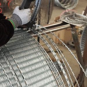 Galvanized Barbed Wire Roll Razor Blade Mesh Used in High Protection Perimeter Fencing