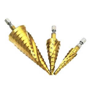 Cobalt Containing Hexagonal Spiral Step Drill Stainless Steel Tapping 4-20mm Pagoda Drill 1PC Cutting Tool Drilling Bit Tool