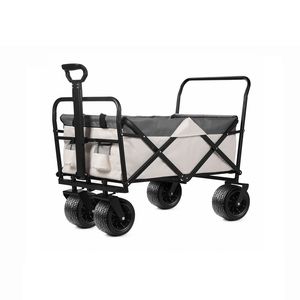 Folding Wagon with Cargo Net 300 Pound Capacity All-Terrain Wheels