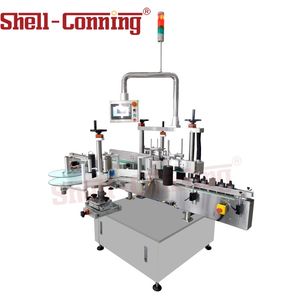 Full Automatic Two Sticker Square Flat Round Bottle Two Sides Labeling Machine