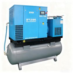 5HP-30HP Industrial Stationary AC Power Belt Driven Air Cooled Germany Ghh Rand Air End Compact Combined Oil Screw Air Compressor with Tank Air Dryer and Filter