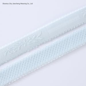 High Quality Custom Jacquard Logo Non Slip Elastic Plush Band Webbing Tape Strap for Sewing Underwear Bra