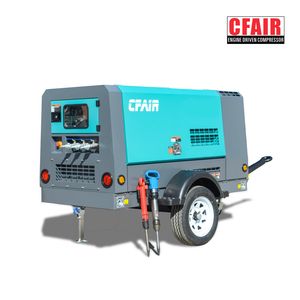 High Quality 190 Cfm Portable Diesel Air Compressor for Sale