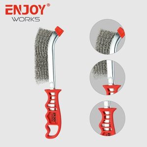 Heavy-Duty Crimped Wire Brush with Ergonomic Plastic Handle