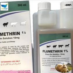 Factory Price GMP Manufacturer Veterinary Flumethrin 1% Pour on Control Biting Flies Shewing for Cattle Sheep Dogs