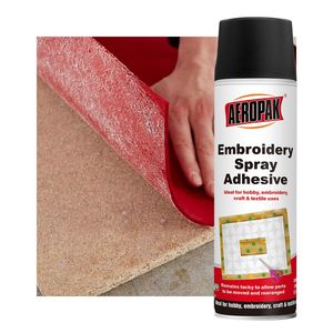 Aeropak 500ml Aerosol Embroidery Self Adhesive Spray Fabric Glue High-Tack Embroidery Holding Spray Glue for Cloth