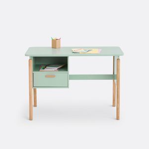 Mint Green Kids Desk with Drawer & Open Storage Shelf for Home Study Room