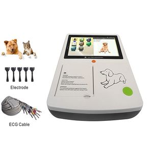 7 Inches A3 12 Lead ECG Vet Equipment Cable and Electrodes Electrocardiograph Digital Veterinary Animals 3 Channel ECG Machine
