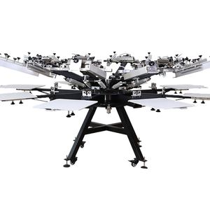 Manual 8 Color 8 Station T Shirt Carousel Silk Screen Printing Machine
