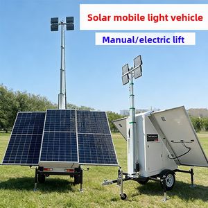 Smart Solar/AC/DC LED Light Tower 7m/9m Mast Mobile Lighting System Dimmable