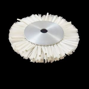 Custom Size Soft White Nylon Wheel Brush Aluminum Core Industrial Cleaning Wheel Brush