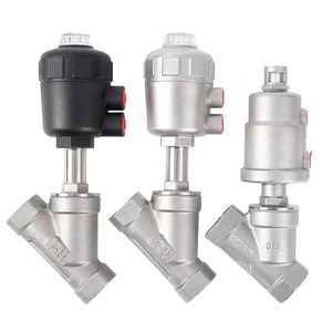 Sanitary BSPP/NPT Thread Stainless Steel Pneumatic Piston Angle Seat Valve