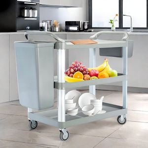 Daosheng Restaurant Kitchen Utility Cart 3 Tier Rolling Food Service Cart