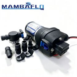 Mambaflo FL-30 12V DC RV Water Pump 2.8 Gpm 10 Lpm 17 Psi Diaphragm Self Priming Pressure Pump for Boat Marine Yacht Caravan
