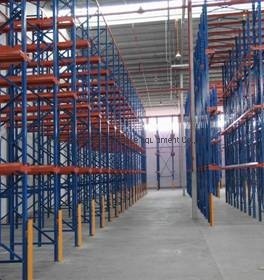 Industrial Warehouse with Heavy-Duty Drive-in Shelf for Efficient Pallet Storage Use