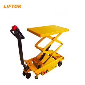 Goods Lift Small Semi Electric Portable Mobile Hydraulic Roller Conveyor Lift Table Platform Car with Rollers for Warehouse