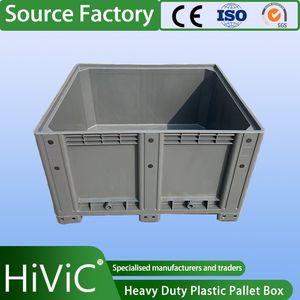 Plastic Pallet Box Manufacturer Industry HDPE Large Solid Harvest Box Collapsible Rigid Foldable Stackable Storage Container Box with Lid